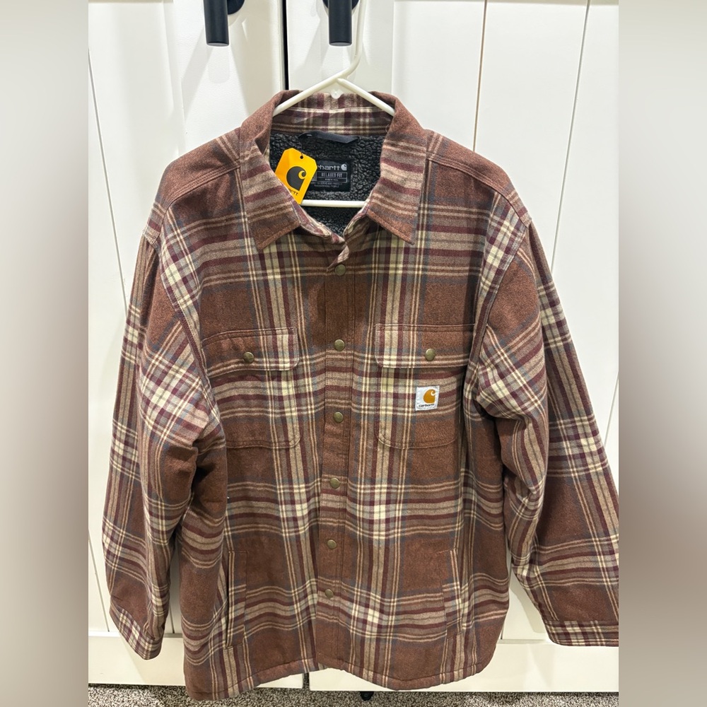 Carhartt Gray Sherpa-Lined Relaxed Fit Jacket